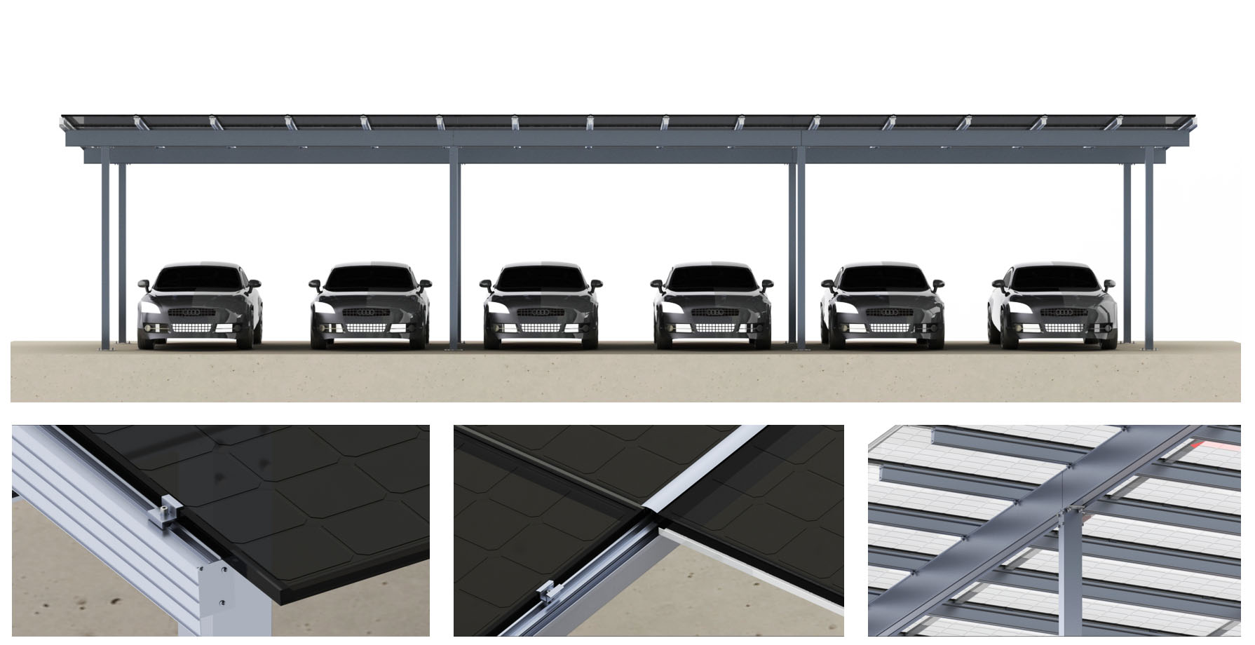 Aluminum Solar Carport Double-Column Aluminum Solar Carport Double-Column