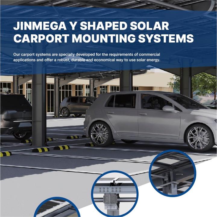 Destaque do produto | Sistema de montagem para garagem solar em formato de Y JinMega