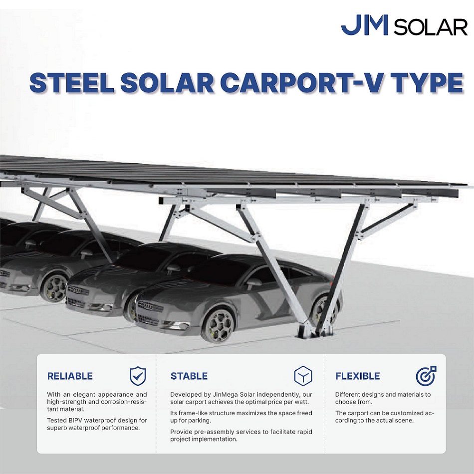 Produto em destaque | Garagem solar em aço tipo V